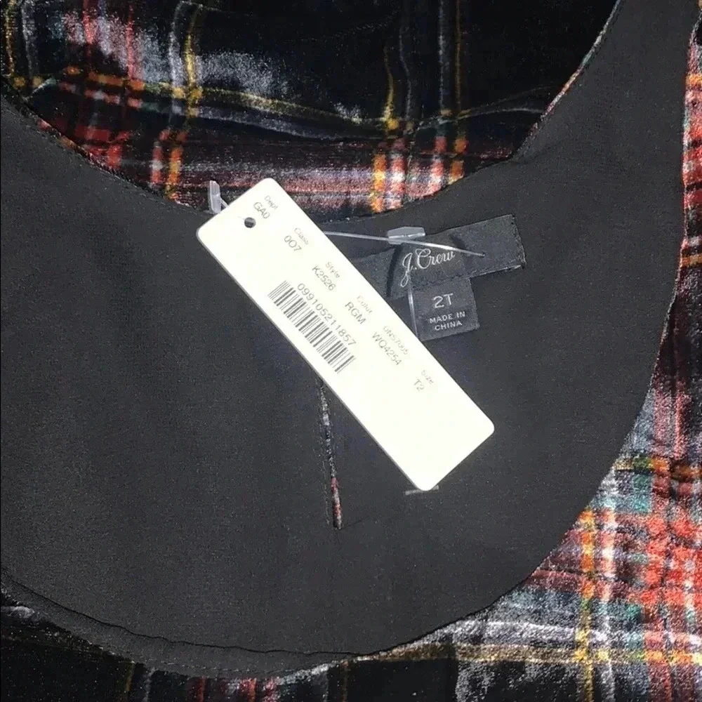 J.Crew Womens Velvet Plaid Sleeveless TankTop